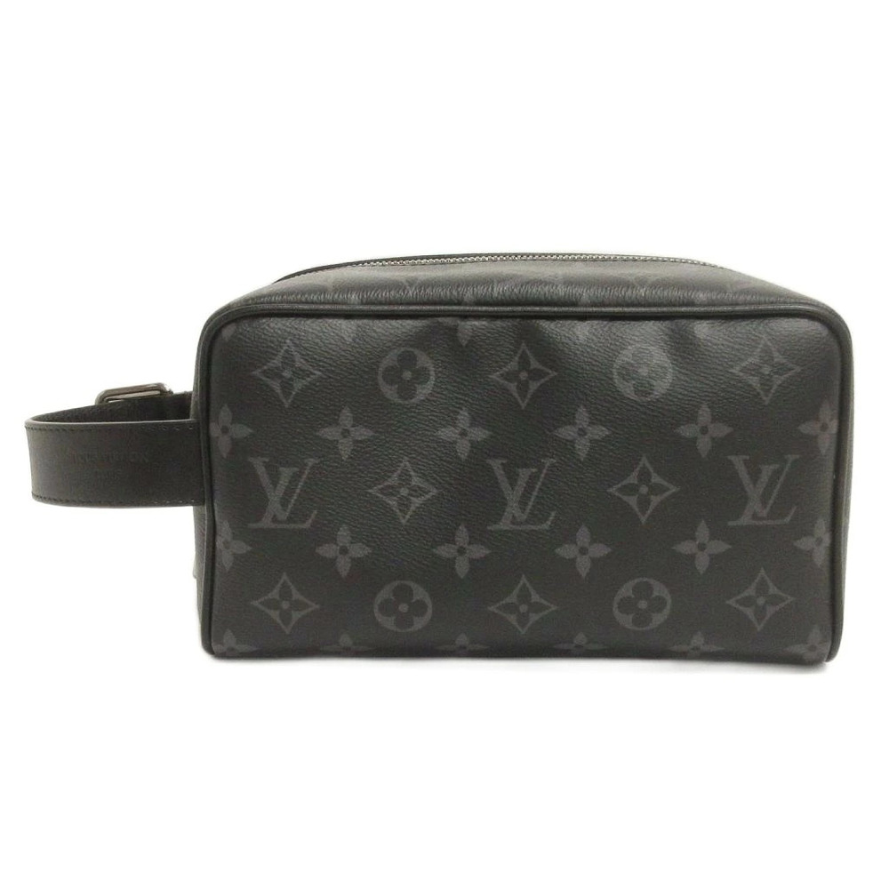 Louis Vuitton Monogram Eclipse Black Locker Dopp Handbag Shoulder Bag All over